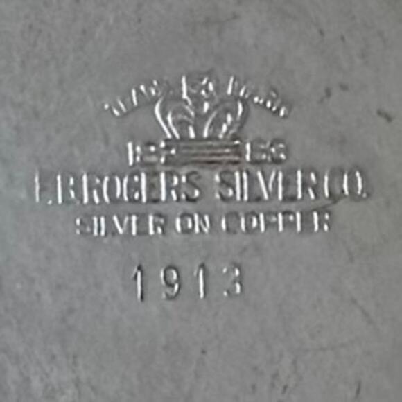 F.B. Rogers Silver Co Vintage Silver on Copper 1913 Basket 6" High with Handle - Picture 9 of 9